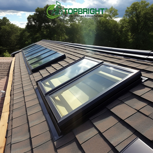 Cửa sổ Trần cách âm tùy chỉnh cho nhà ở hàng đầu Treo Nhôm đôi cửa sổ mái kính tự động trượt dọc - Product Image 5