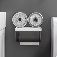 Grande boîte de rangement murale étanche porte-papier hygiénique en plastique PP ménager sans perçage accessoire de cuisine et de salle de bain