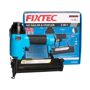FIXTEC Pistola Neumática 2 en 1 para Clavos y Grapas, 50mm, Calibre 18, con Escape Ajustable, Uso Rudo, FACN5040 - Product Image 1