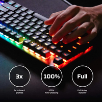 Nouveau clavier de jeu mécanique USB ergonomique pleine taille HyperX Alloy Origin RGB filaire personnalisé pour PC Gamer, bureau et ordinateur portable