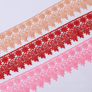 Erkoumi çiçek nakış gipür dantel kırpma şerit çok renkli suda çözünür Polyester dikiş dantel sınır gelin DIY için - Product Image 3