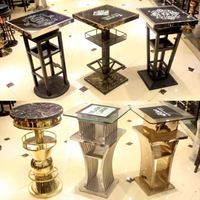 Tabouret/Repose-pieds haut en fer forgé noir, Table de bar carrée/ronde lumineuse KTV, Commerciale pour discothèques et lieux de slow-dance