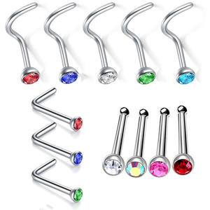 Bijoux <span class=keywords><strong>de</strong></span> corps pour mariage, <span class=keywords><strong>barre</strong></span> incurvée en acier inoxydable doré en <span class=keywords><strong>forme</strong></span> <span class=keywords><strong>de</strong></span> L, clous d'oreille en cristal CZ, tige <span class=keywords><strong>de</strong></span> nez, labret, <span class=keywords><strong>barre</strong></span> d'oreille, piercing - Product Image 2