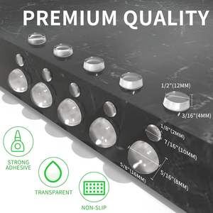 फर्नीचर कैबिनेट दरवाजा साफ सिलिकॉन चिपकने वाला बम्पर रबड़ काले रबर फीट सिलिकॉन बम्पर पैड - Product Image 2