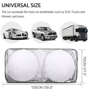Siy8 Custom Printing Dealer Gift Foldable Front Windshield Polyester Uv Bubble Sun <b>Shades</b> Double Circle Car Sunshade Logo - Product Image 4
