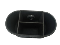 Porte-stylo multifonction en cuir PU et carton de forme ovale LG-B067, horloge, cadre photo, accessoires de bureau, boîte de rangement (personnalisable)