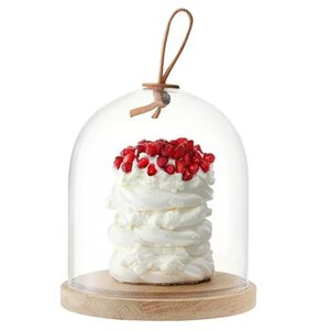 Assiette à gâteau en bois minimaliste et couvercle de gâteau en verre faits à la main en gros - Product Image 2