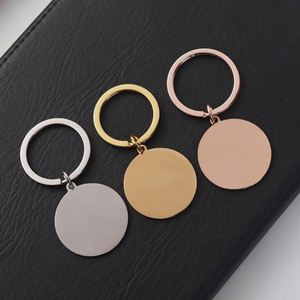 Llavero Redondo de Metal Dorado, Placa de Identificación para Perro, Grabado con Código QR, Llavero Promocional de Acero Inoxidable - Product Image 2