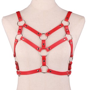 Lingerie Sexy Bondage Punk Goth, Soutien-Gorge <span class=keywords><strong>Cage</strong></span> Sans Bonnets, Harnais de Corps en Cuir Ajustable, Fétiche BDSM - Product Image 5