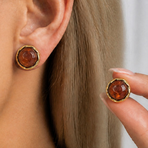 Pendientes de Resina Ámbar Geométricos Irregulares, Estéticos, de Lujo, Elegantes, Minimalistas, para Mujer, Joyería Fina - Product Image 2
