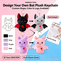 Peluche mini chauve-souris de dessin animé, petite poupée pendentif, articles pour machine à griffes, porte-clés, vente en gros d'usine, sur mesure