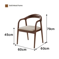 Chaise de salle à manger Kennedy en bois massif moderne BST Home, chaise simple à dossier pour hôtel, conférence, restaurant, café