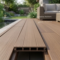 Planche de terrasse en WPC à âme pleine, étanche, moderne, durable, panneau de sol composite, design 3D, support technique en ligne pour le jardin