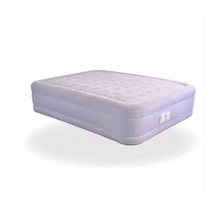 queen size high-raised flocked airbed new design inflatable mattress with electric pump