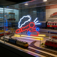 Enseigne néon LED murale en forme de train Neonawall, IP65, USB, à intensité variable, personnalisable, en acrylique, pour décoration murale, maison et fêtes, cadeau