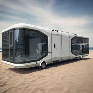 40英尺太阳能智能胶囊太空舱小房子太空舱，带拖车 - Product Image 4