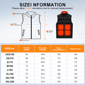 OEM Fabricante Invierno Unisex Usb Recargable Calentador Chaqueta 11 Zonas Calefacción Calentamiento Térmico <span class=keywords><strong>Chaleco</strong></span> - Product Image 2