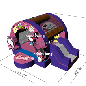 Château gonflable commercial pour enfants et tout-petits, château gonflable extérieur à thème de dessin animé avec toboggan, structure de saut gonflable - Product Image 2