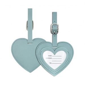 Étiquettes de bagages de voyage personnalisées en forme de cœur avec logo, en PU tendance, pour cadeaux de mariage - Product Image 5