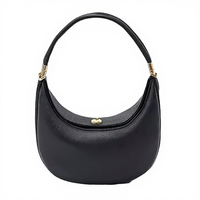 Sac bandoulière demi-lune en cuir PU de haute qualité, grande capacité, avec fermeture éclair, pour femme, portable, vente en gros