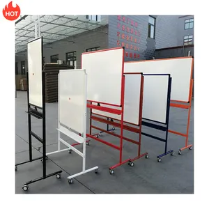 Double Sided Aluminum Framed Lacquered Board Magnetic Mobile Whiteboard