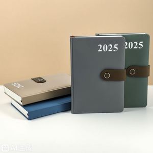 Carnet en PU personnalisé de luxe 2025-2026, en cuir végétalien avec boucle, logo personnalisé en promotion - Product Image 1