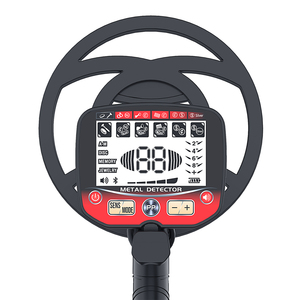 Détecteur de métaux avec bobine de recherche de 30 cm, en plastique noir et rouge, pour adultes, haute sensibilité, écran LCD - Product Image 5