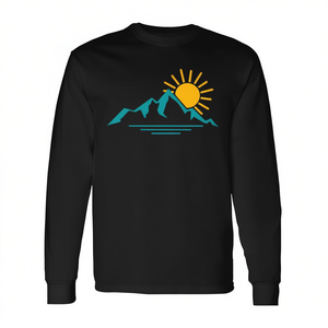 T-shirt à manches longues Nature Sunrise Mountains, vêtements de randonnée, de camping et de plein air - Product Image 2