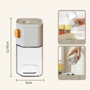 Pot à épices en verre de qualité alimentaire moderne à double usage de 200 ml avec salière intégrée pour la cuisine - Stockage d'épices, sel, sucre, herbes - Modèle SJ01 - Product Image 4