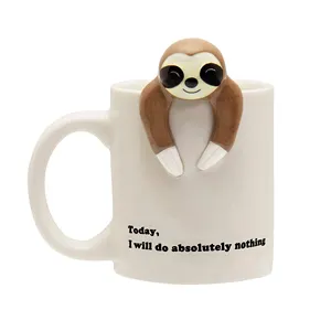 3d Ceramic Mug Handmade Custom Sloth 3d Shape Lazy Funny Ceramic Coffee Mug Gifts For Women And Men