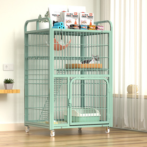 Grande cage à <span class=keywords><strong>chat</strong></span> mobile et écologique avec revêtement poudré, étagère de rangement domestique en tube carré, fermeture à bouton, motif uni, type villa - Product Image 3