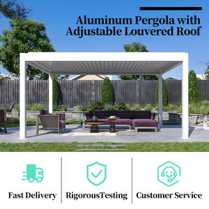 Pérgola Bioclimática de <span class=keywords><strong>Aluminio</strong></span> con Techo de Lamas para Jardín, 4 Estaciones, OEM de Fábrica, <span class=keywords><strong>3x4</strong></span>, para Patio y Terraza, Mueble de Exterior DIY - Product Image 6
