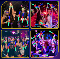 Bâtons lumineux en mousse néon, colliers, bracelets, anneaux lumineux pour les doigts, lunettes LED, accessoires pour mariage, anniversaire, concert, Nouvel An, décoration de fête