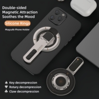 Support de téléphone magnétique pliable pour bureau, rotation à 360°, double face, flexible, en alliage d'aluminium