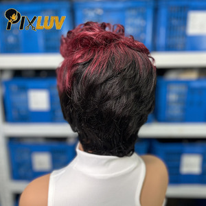 Peluca Corta Rizada para <span class=keywords><strong>Niñas</strong></span>, Estilo Moderno, Cabello Humano Remy Brasileño Virgen de Alta Densidad, Hecha a Máquina, Sin Enredos - Product Image 2