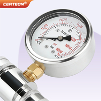 Industrial Pressure Gauge 6000 PSI Stainless Steel High Pressure Analog Gauge Dual Scale Psi Bar Quick Connect Hydraulic Tester