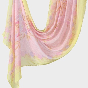 Nouvelle Écharpe Longue en Mousseline Imprimée et Brodé de Dentelle <span class=keywords><strong>SHEIN</strong></span> Certifiée OEKO-TEX, <span class=keywords><strong>Foulard</strong></span> Polyvalent et Doux pour Femmes Malaisiennes - Product Image 4