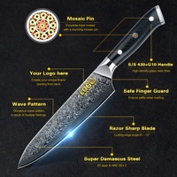 Noir G10 Mosaïque Pin Poignée Professionnel 8 pouces Damas Acier Maître Chef Couteaux Gyuto Kiritsuke Couteau avec noyau vg10