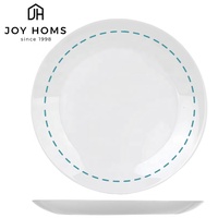 Service de vaisselle en verre opale, design personnalisé, assiettes, bols et tasses classiques ronds, compatibles micro-ondes, pour hôtels et maisons.