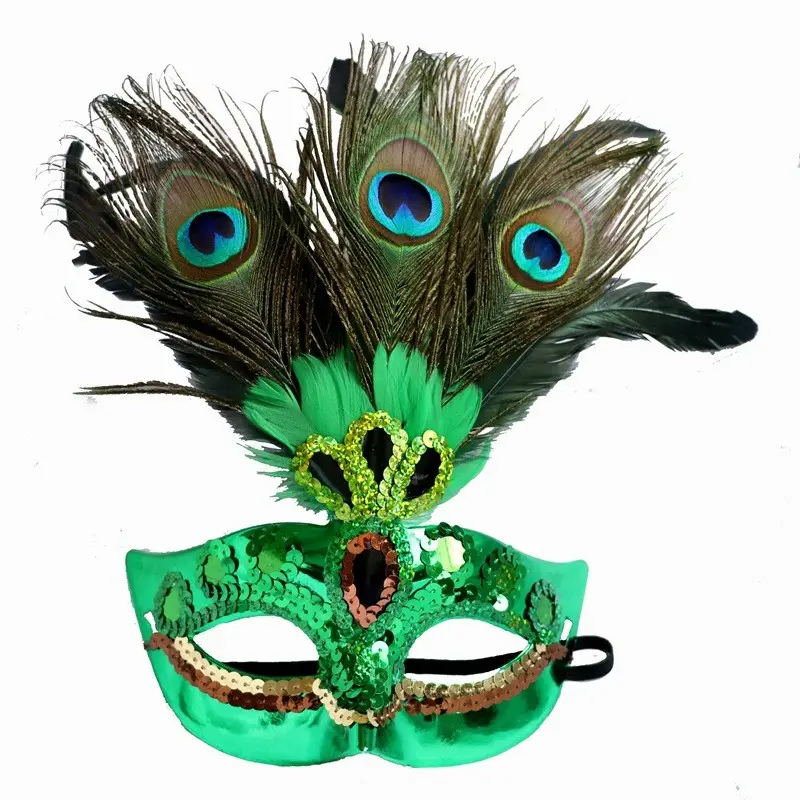 Wholesale Peacock Mask Halloween Masquerade Half Face Birthday Party Supplies Toys Costume Accessories