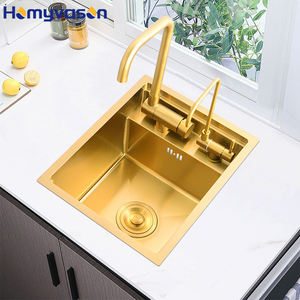 Fregadero pequeño Invisible de oro moderno 2023 Fregadero de cocina de oro oculto de esquina de acero inoxidable 304 - Product Image 1