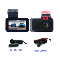 Haute qualité vente chaude 4K double voie Dashcam boucle enregistrement parc moniteur téléphone portable interconnexion voiture boîte noire double DVR