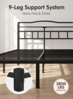 Lit double en fer forgé pour chambre à coucher, design simple et moderne, cadre de lit épaissi, lit simple de 1,8 mètre pour la location