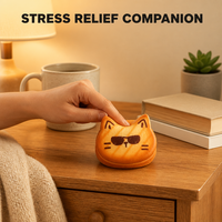 Jouet Squishy en forme de chat à remontée lente, motif sandwich et imprimé lunettes de soleil, anti-stress, cadeau de bureau