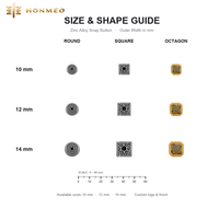 Bouton à pression HONMEO avec logo personnalisé, en alliage de zinc, bouton pour thobe, 12 mm, bord torsadé, finition or argent, bouton en métal