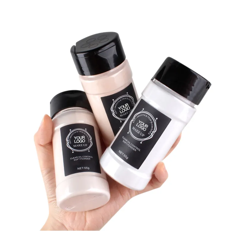 Private label shaker top bottle face makeup finishing powder no color no pigment no perfume powder loose setting powder