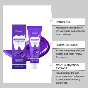 Nhãn Hiệu Riêng Kem Đánh Răng Thương Hiệu Nhẹ Thành Phần Hơi Thở Tươi Hàng Ngày Sử Dụng Ma Thuật Màu Tím Kem Đánh Răng Tốt Nhất Răng Làm Trắng Kem Đánh Răng - Product Image 5