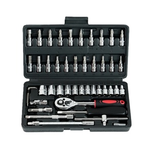 46 Pcs 1/4 DR Car Repair Tool Box <strong>Spanner</strong> Chrome Vanadium Hand Tools and <strong>Ratchet</strong> Wrench Socket <strong>Set</strong> - Product Image 1