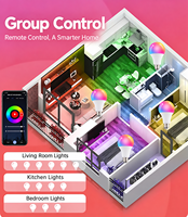 Ampoule LED intelligente 85-265V 9W RGB+CCT pour intérieur, compatible avec l'application Tuya, commande vocale, variateur d'intensité, B22 E26 E27 LED WiFi