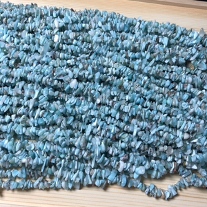 Perline di pietra Larimar dominicane naturali all'ingrosso 5-8mm blu curble Chips buon taglio diamante braccialetto gioielli Schmucksteine - Product Image 3